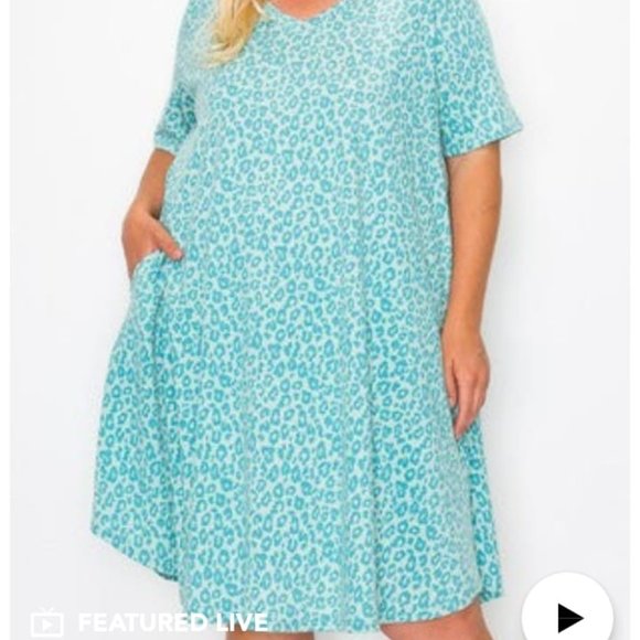 Blue leopard dress with pockets - Picture 4 of 4